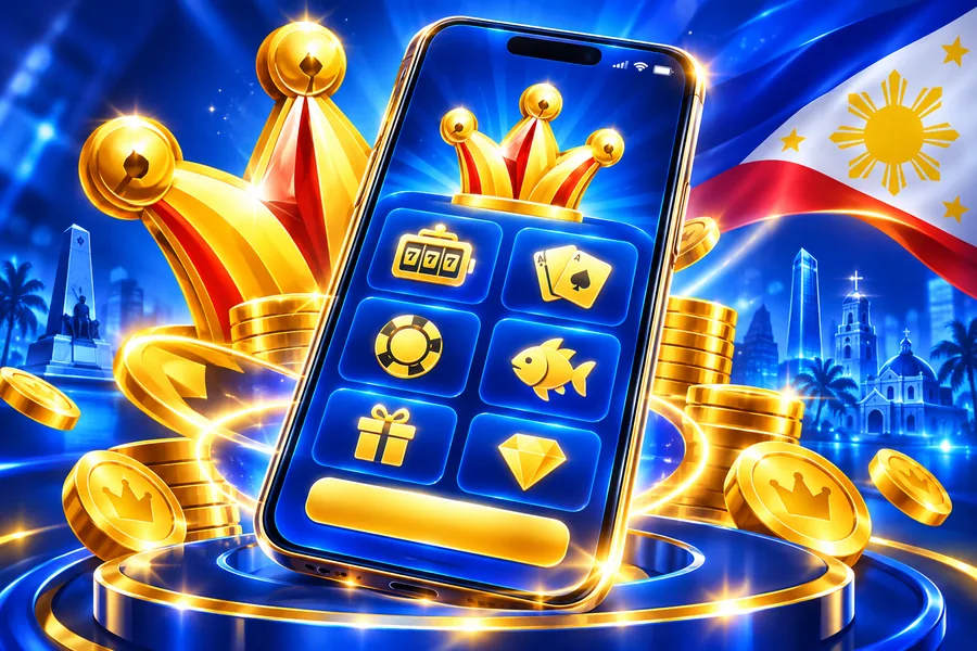 Blue and gold mobile app access illustration
